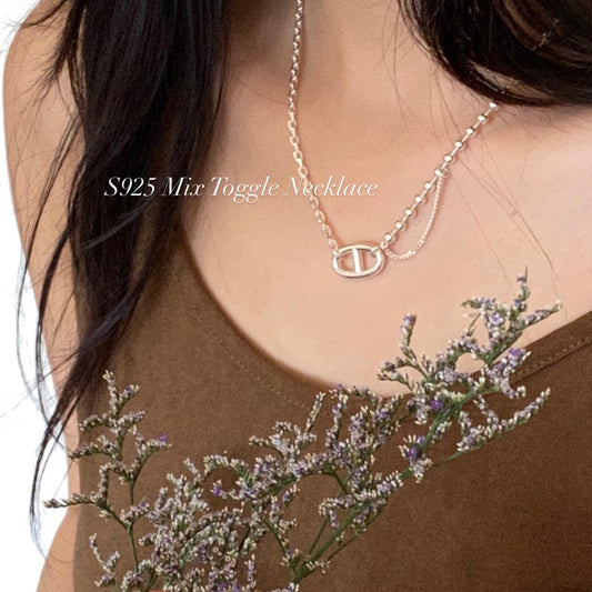 [925silver] Mix Toggle Necklace