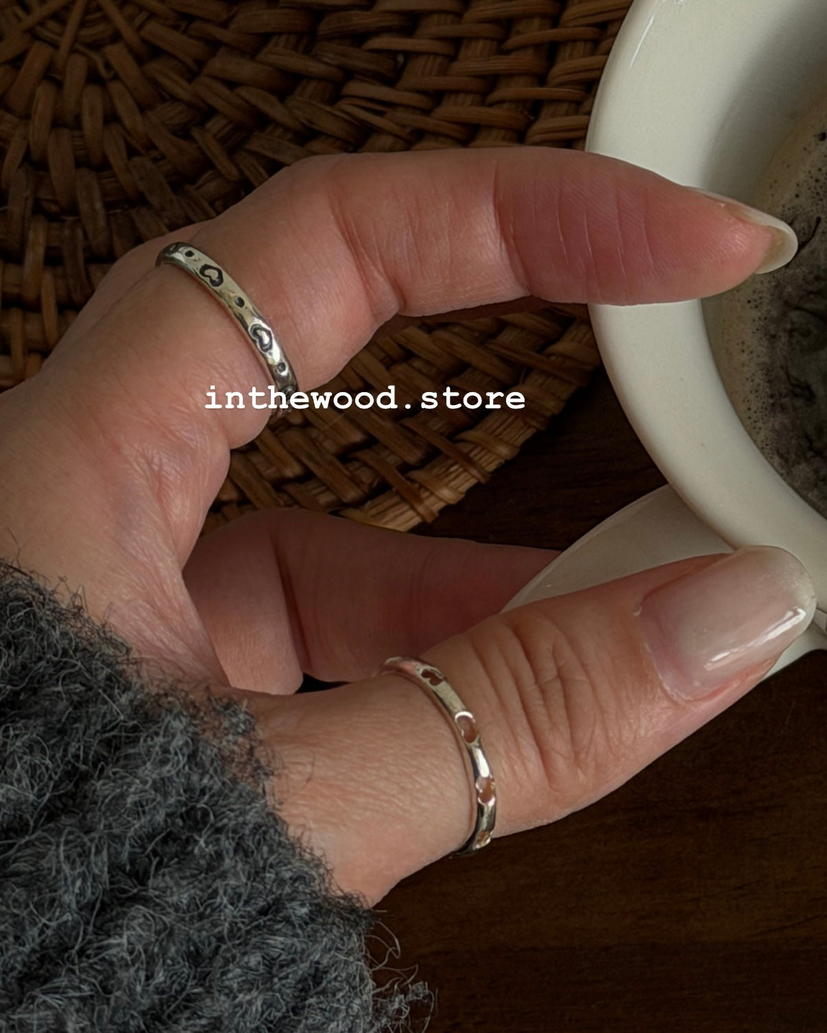 [Handmade 925silver] Mini Heart Hole Ring