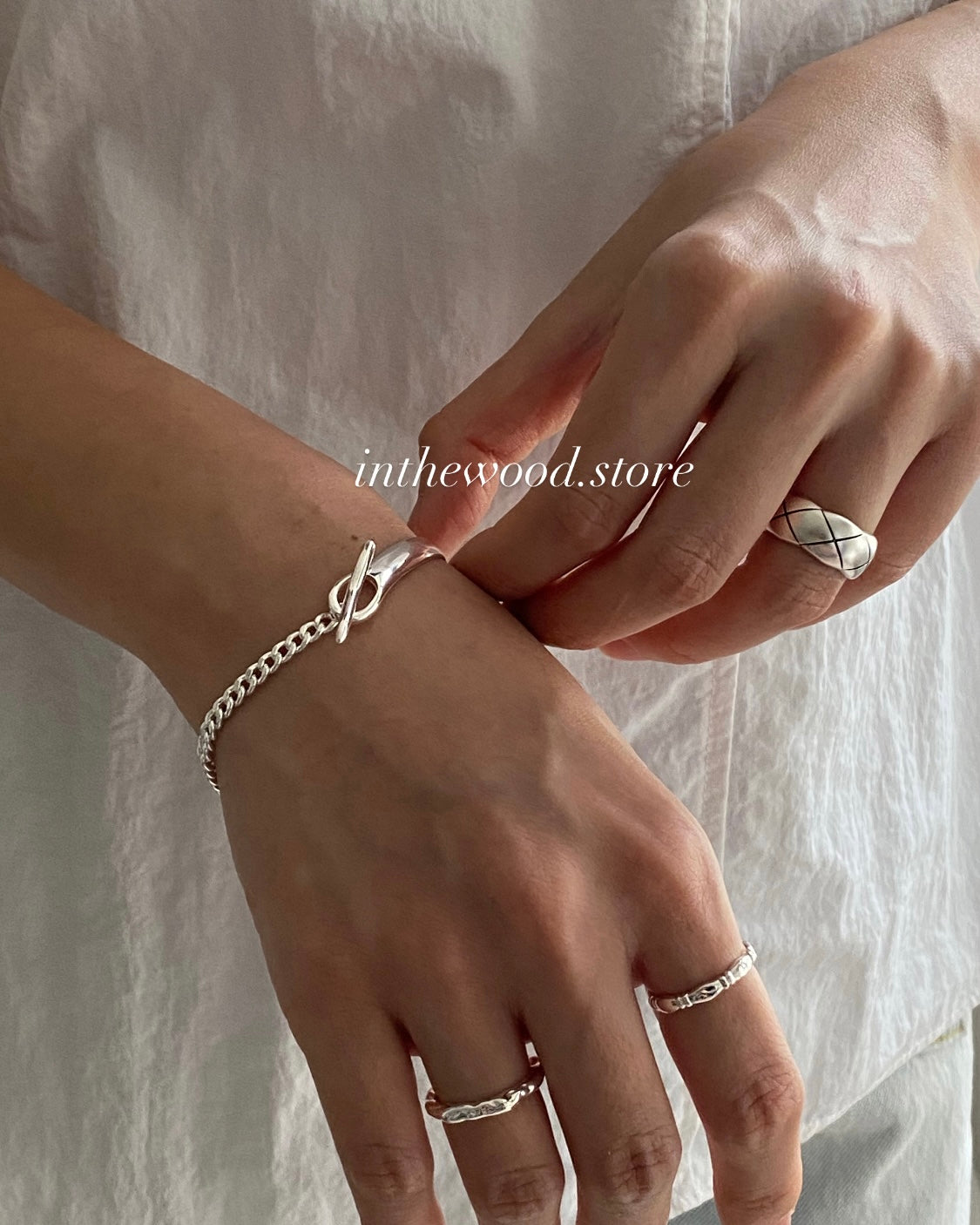 [925silver] TO Chain Mix Bangle