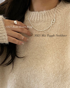 [925silver] Mix Toggle Necklace