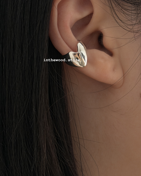 [925silver] Bold Heart Ear Cuff