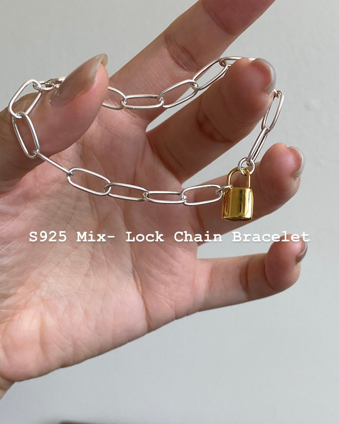 [925silver] Mix-Lock Chain Bracelet