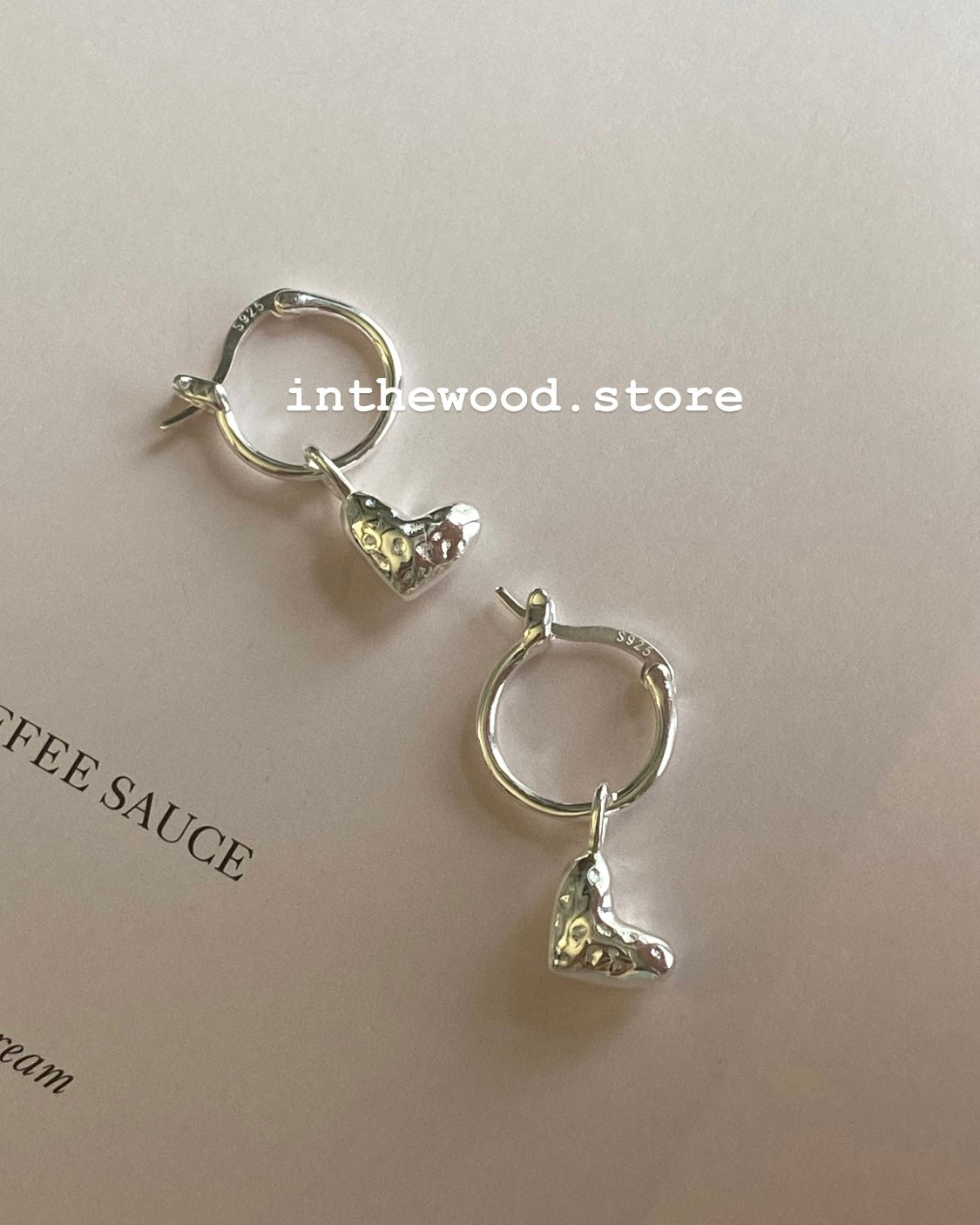 [925silver] Twinkle Heart Earrings