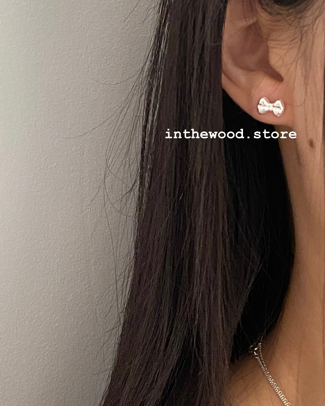 [925silver] Mini Plump Ribbon Earrings