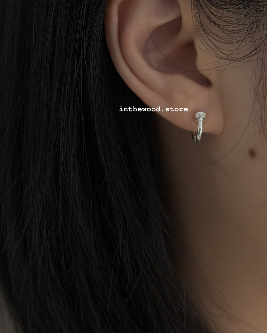 [925silver] MINI Bling T One Touch Earrings
