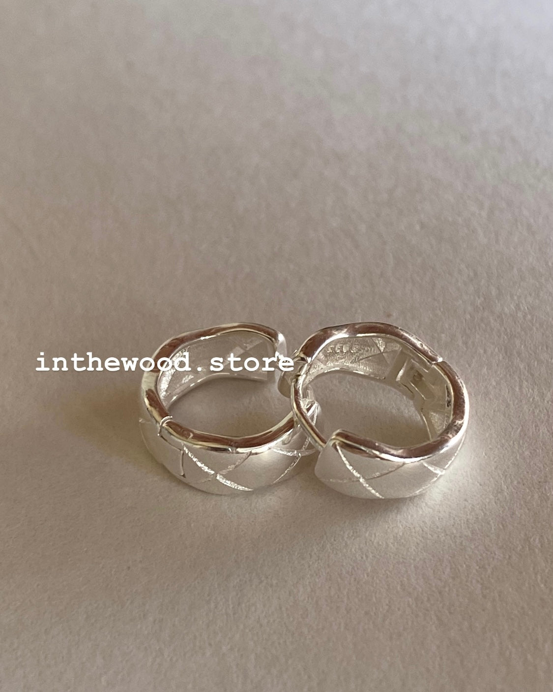 Discontinued [925silver] Mini Lozenge One Touch Earrings