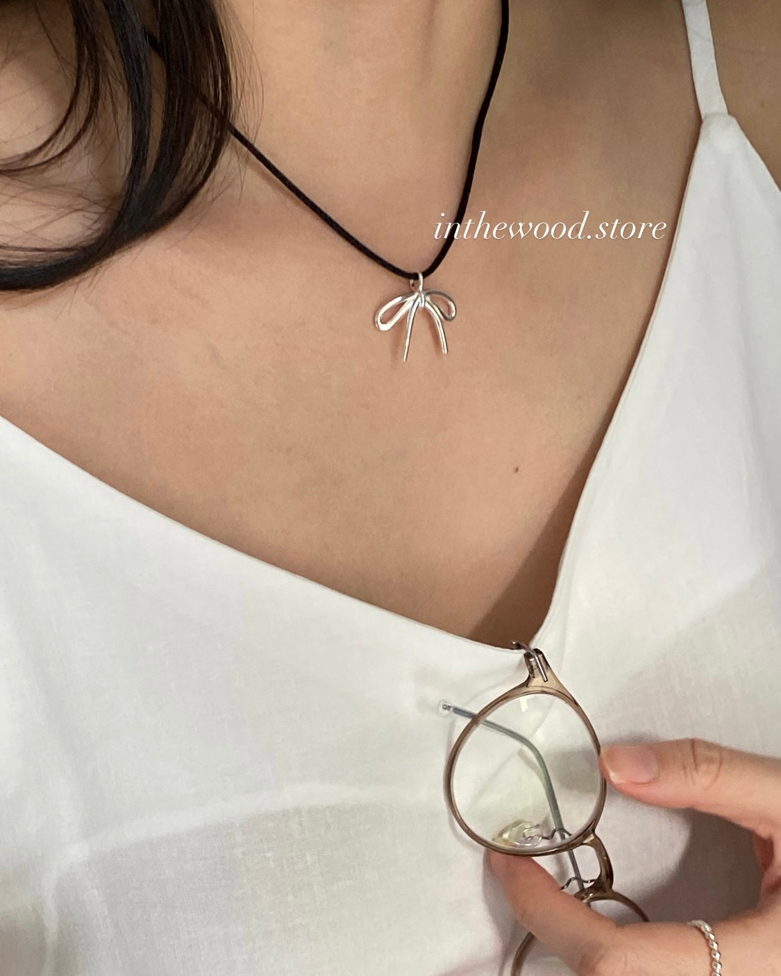 [925silver] Ribbon Necklace