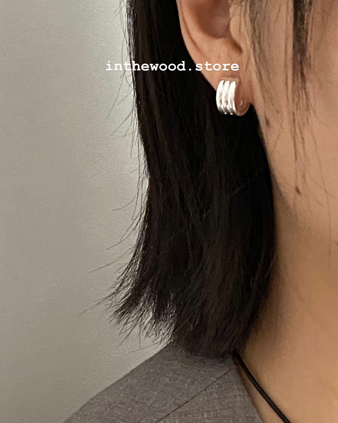 [925silver] Mini Layer One Touch Earrings