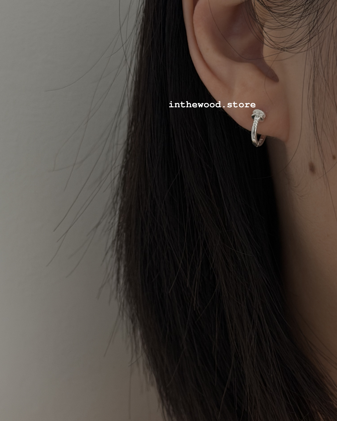 [925silver] MINI Bling T One Touch Earrings