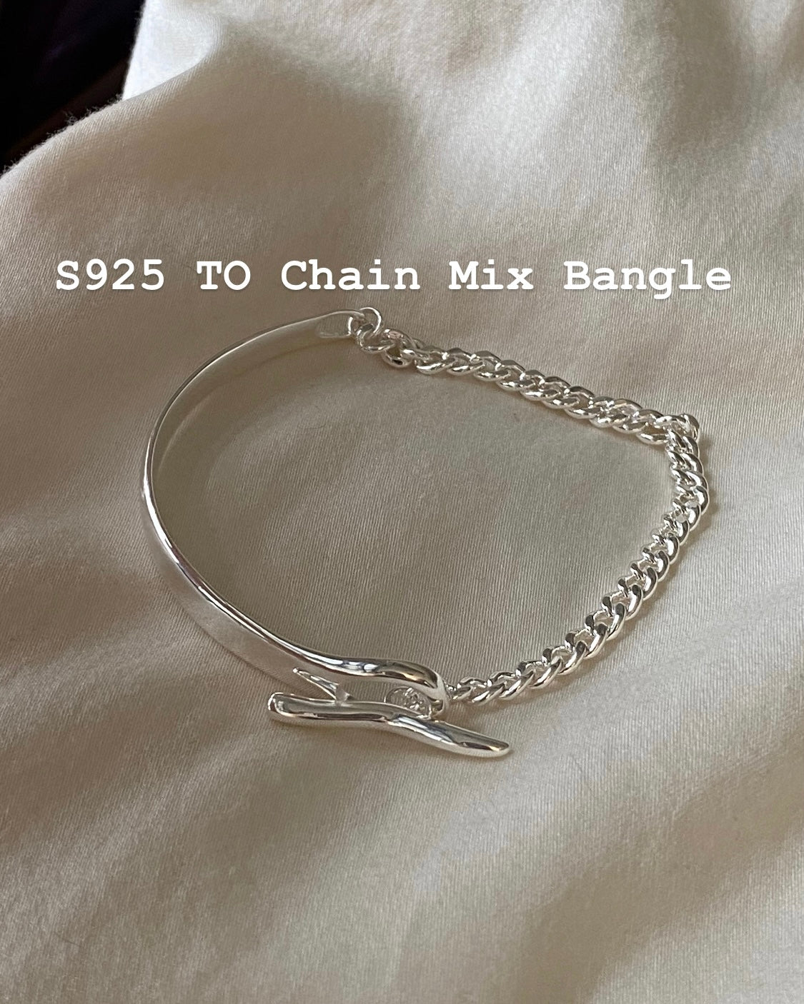 [925silver] TO Chain Mix Bangle