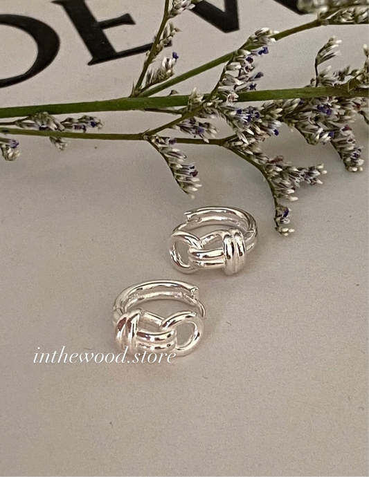 [925silver] Bee Knot One Touch Earrings