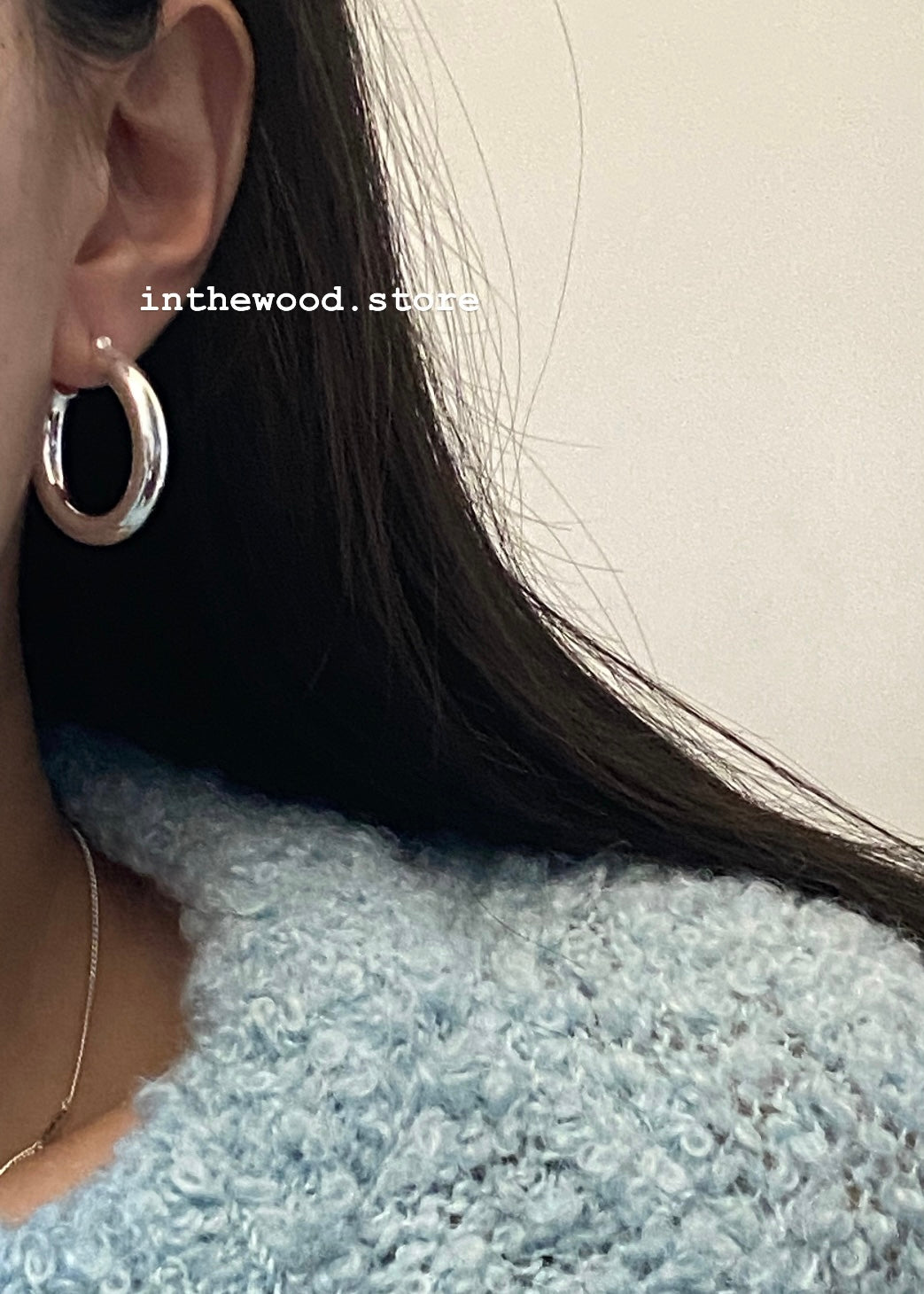 [925silver] Plain Hoop Earrings