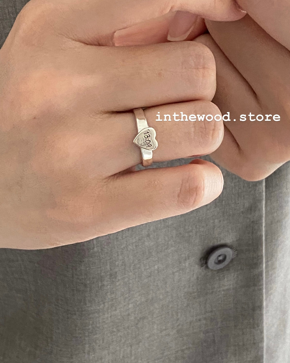 [Handmade 925silver] Craft Letter Heart Ring