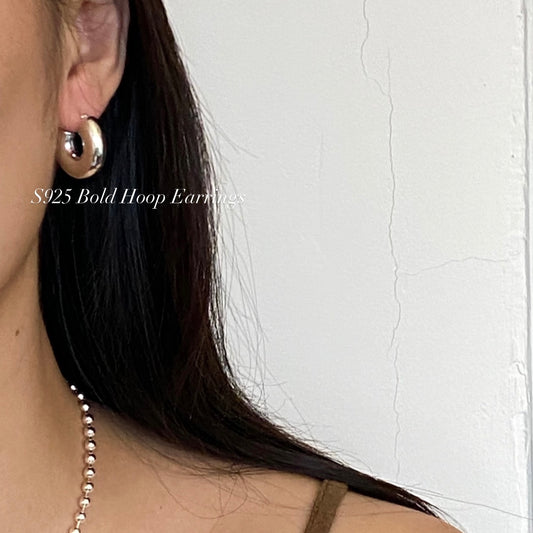[925silver] Bold Hoop Earrings