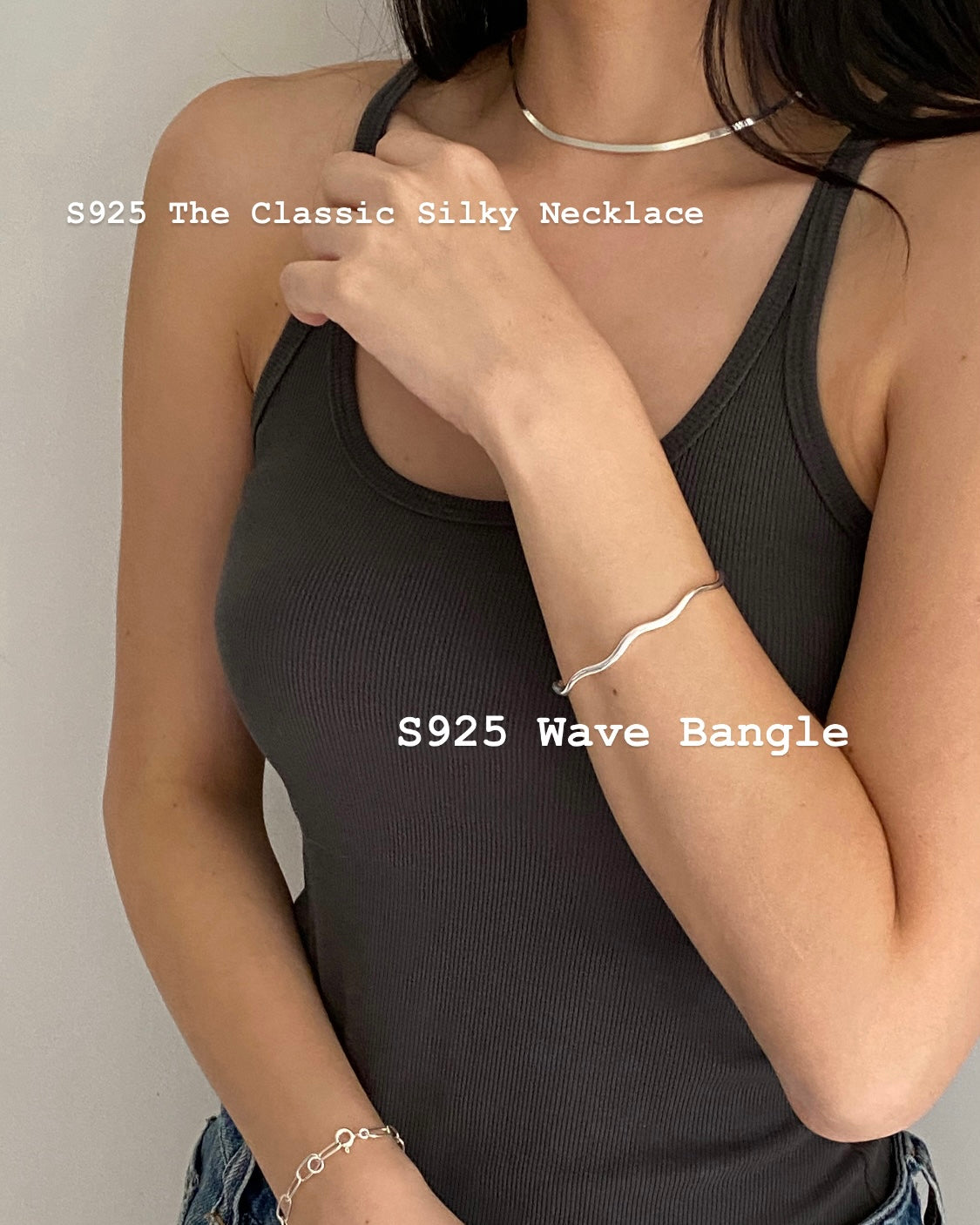 [925silver] Wave Bangle