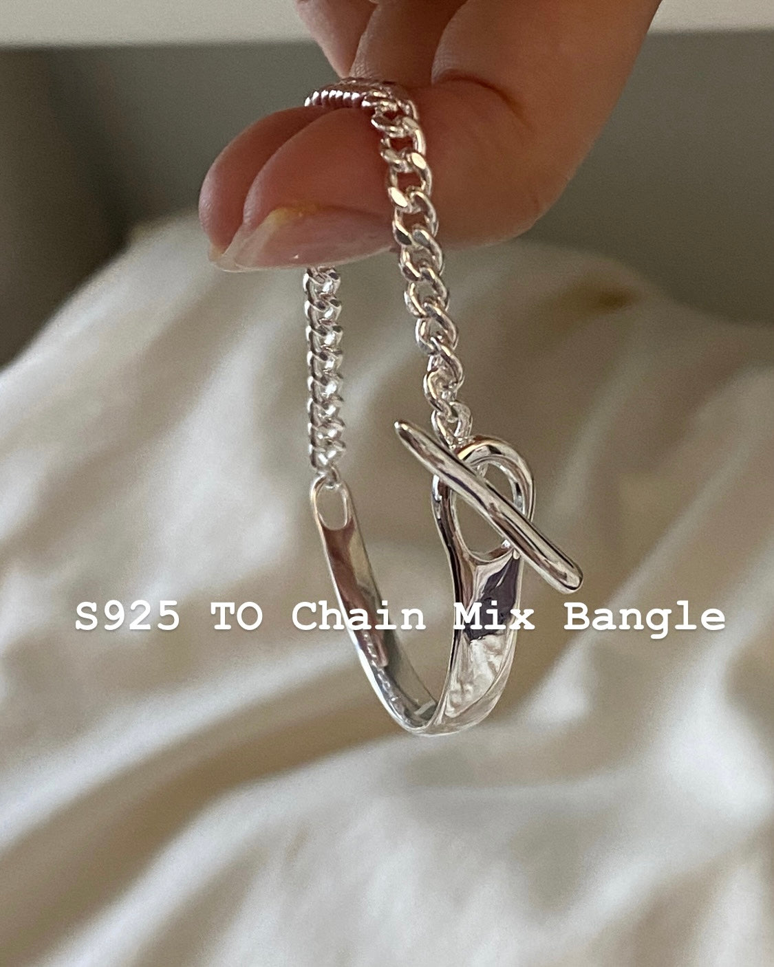 [925silver] TO Chain Mix Bangle