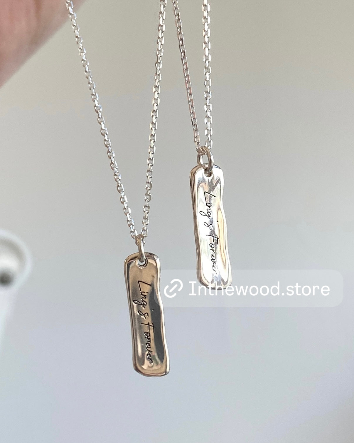 [925silver] 客制刻字 Raw Tag Letter Necklace