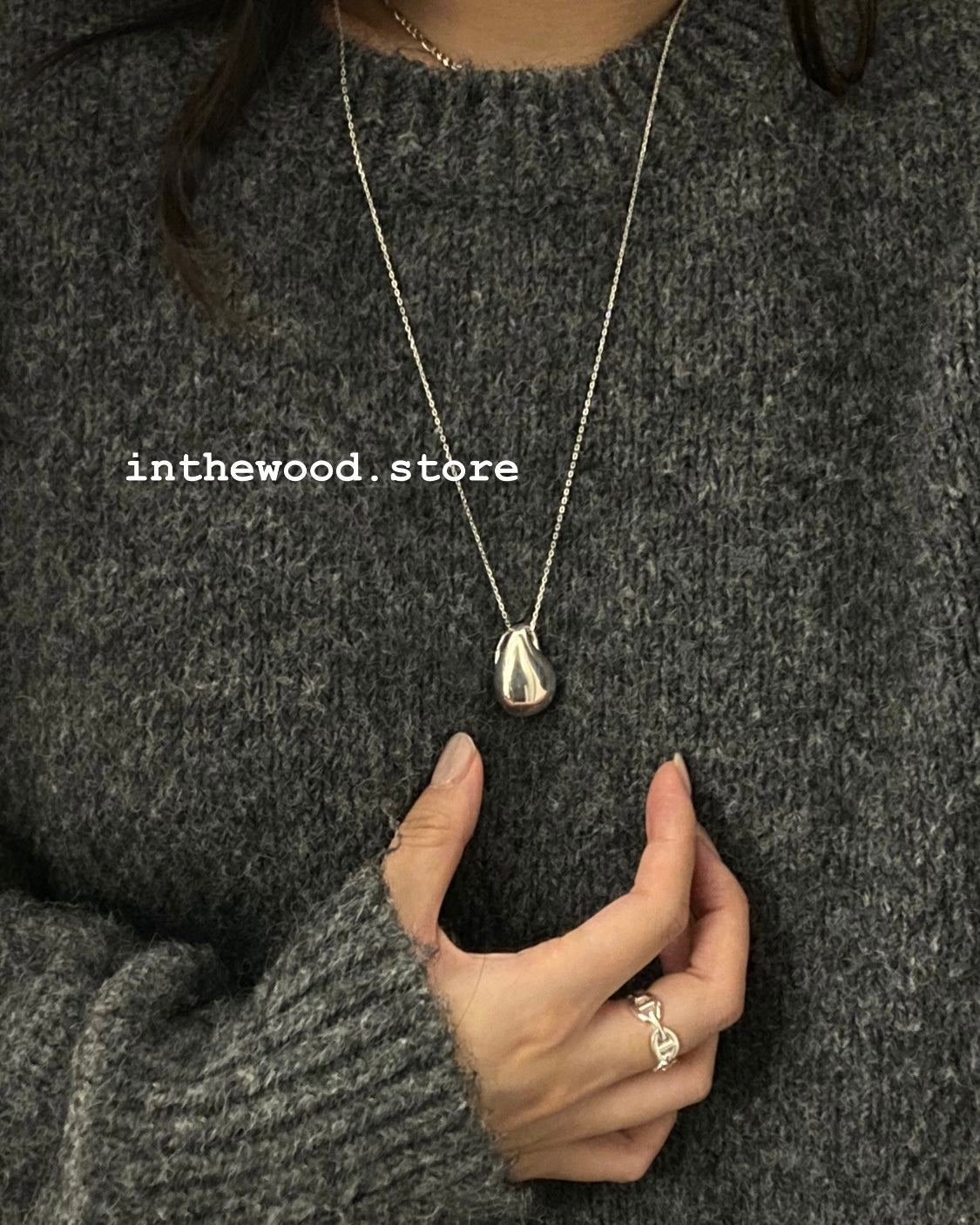 [925silver] Bold Drip Necklace