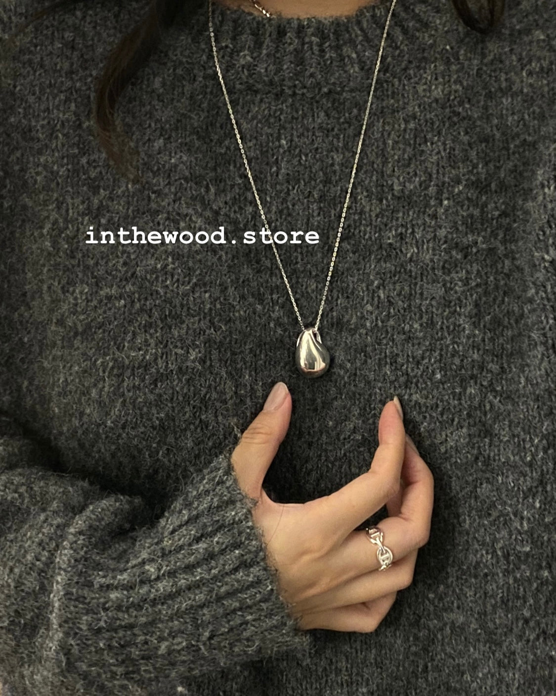 [925silver] Bold Drip Necklace