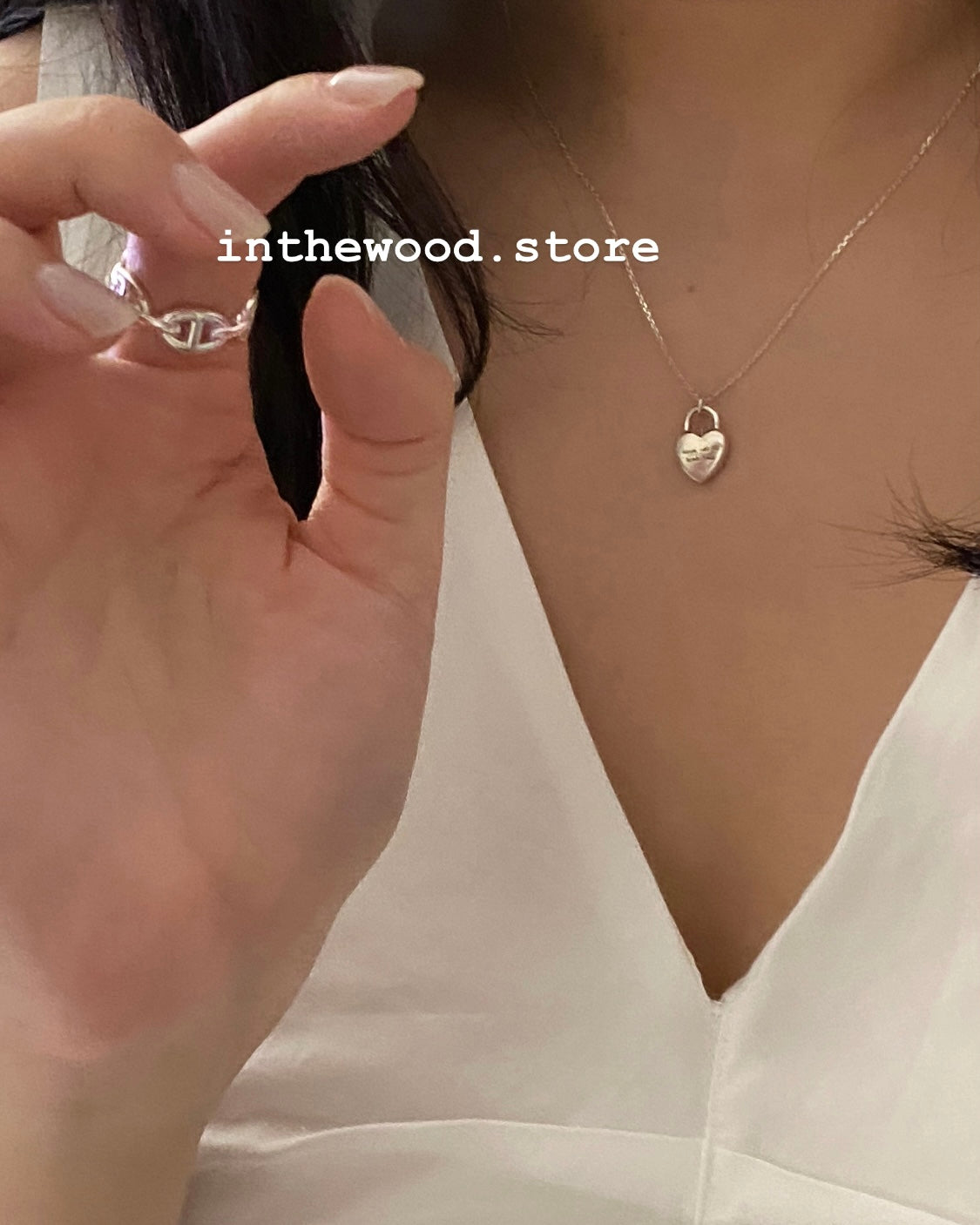 [925silver] Custom Engraved LOVE Lock Letter Necklace