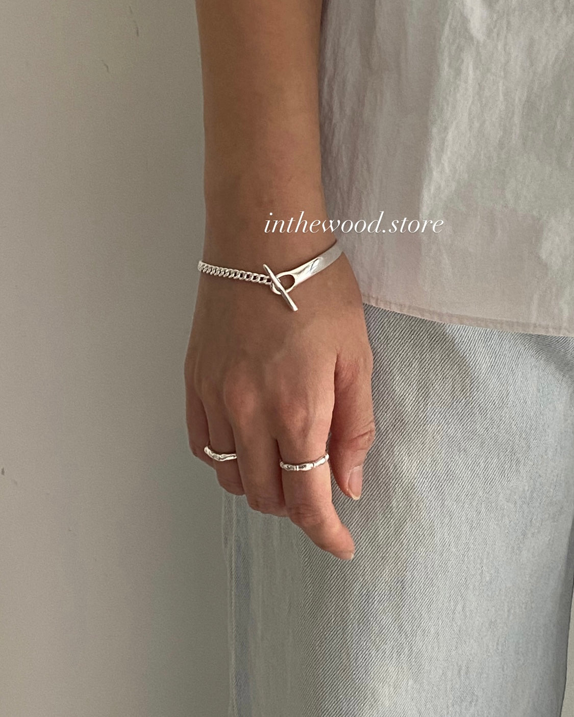 [925silver] TO Chain Mix Bangle