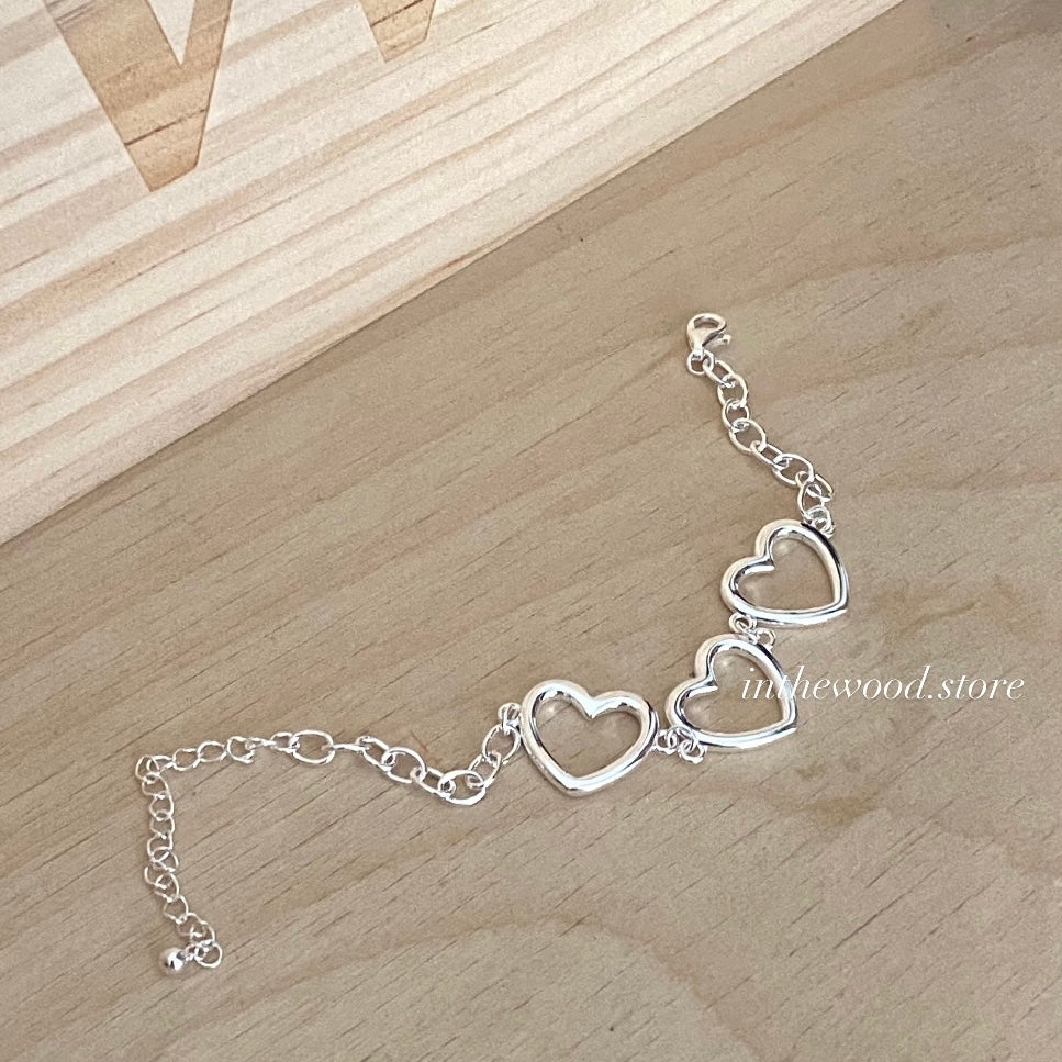 [925silver] Heart Bracelet