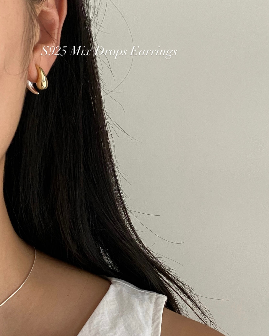 [925silver] Mix Drops Earrings