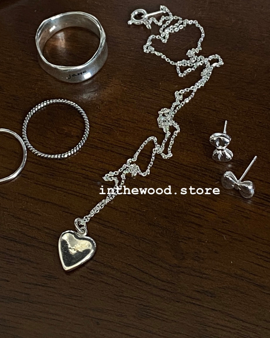 [925silver] Mini Plump Ribbon Earrings