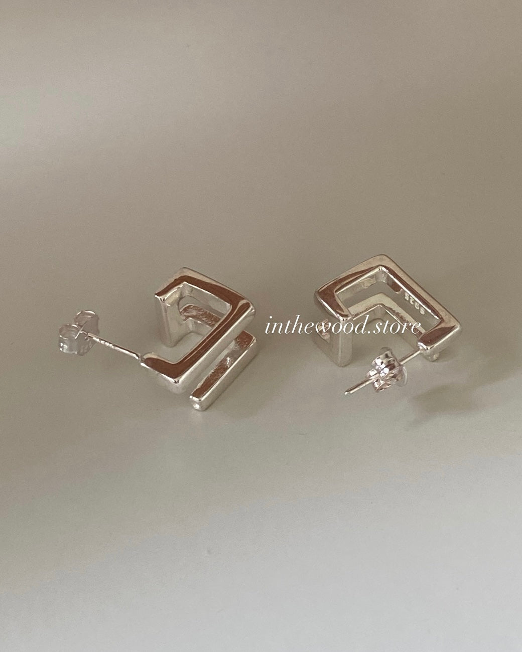 [925silver] Square Layer Earrings