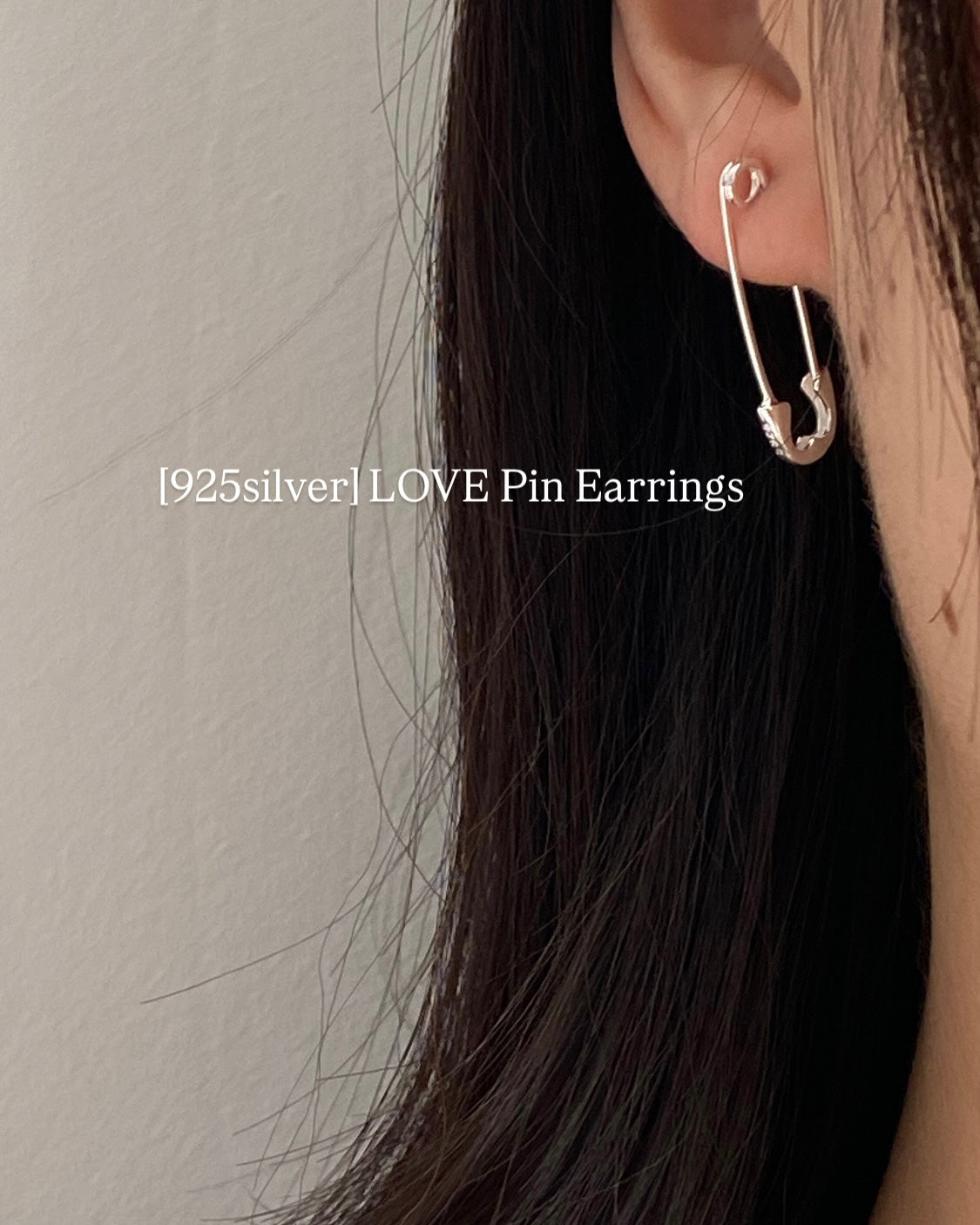 [925silver] LOVE Pin Earrings