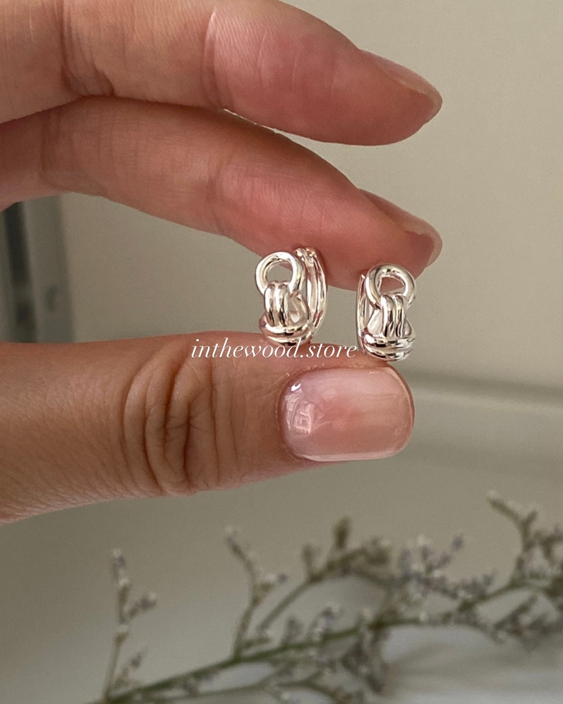 [925silver] Bee Knot One Touch Earrings
