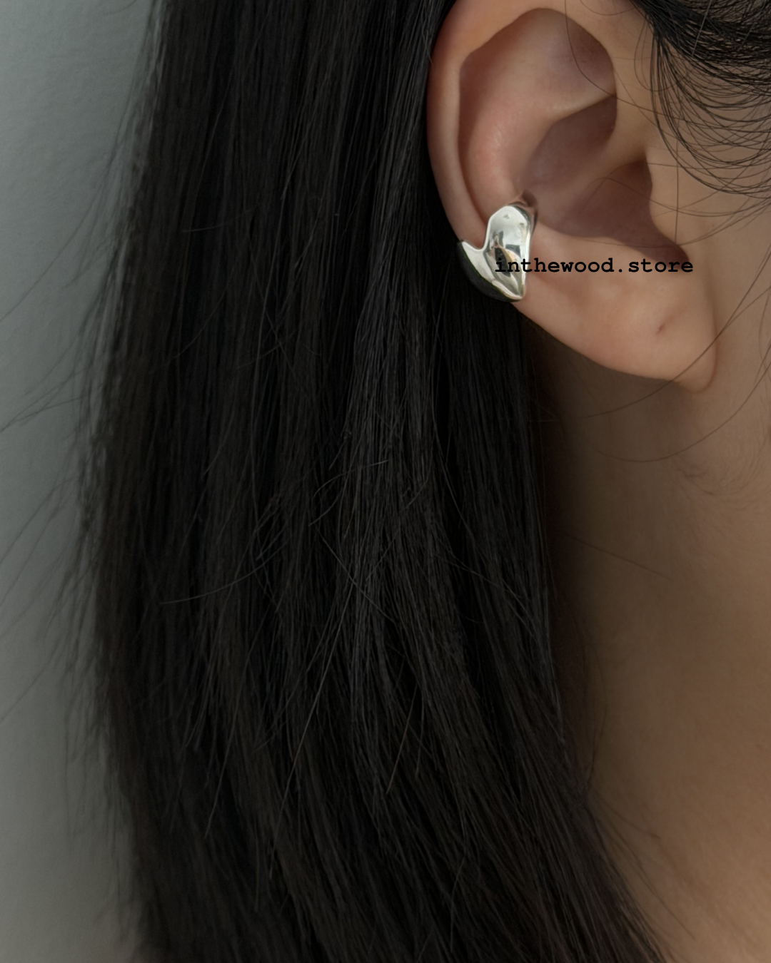 [925silver] Bold Heart Ear Cuff