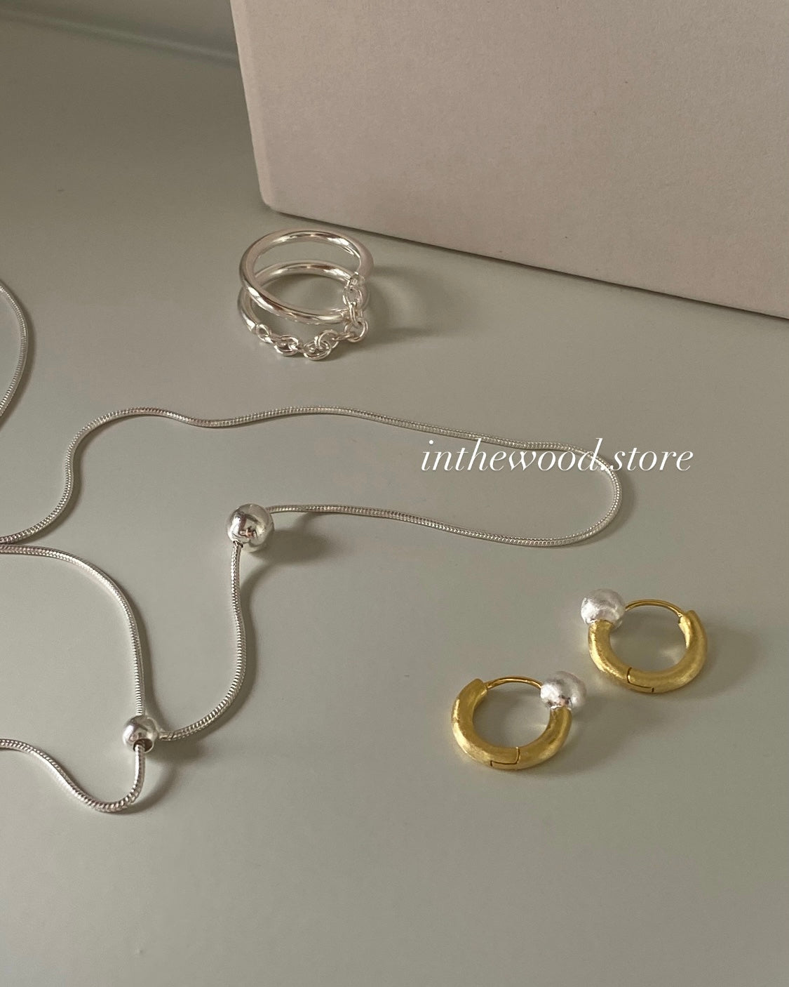 [925silver] Mix Ball One Touch Earrings