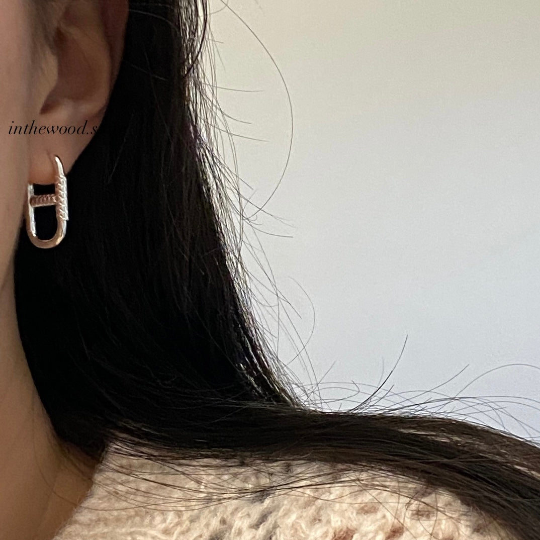 [925silver] Cross Toggle One Touch Earrings