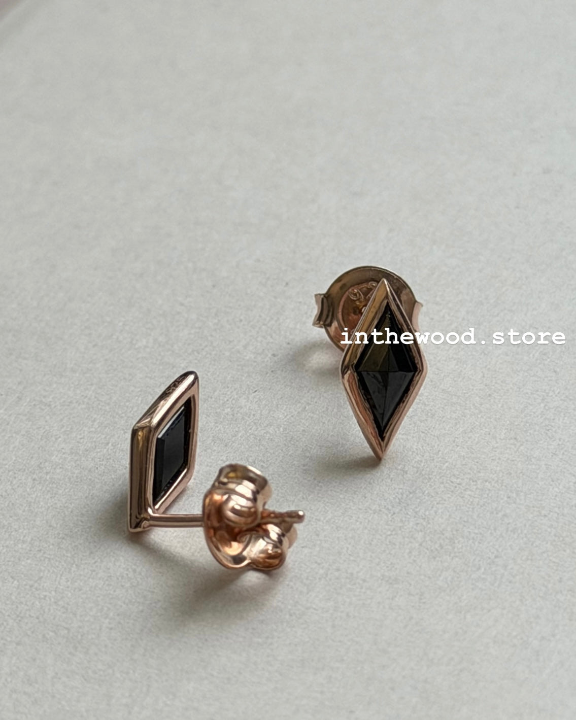 [925silver+Gemstone] Obsidian Earrings