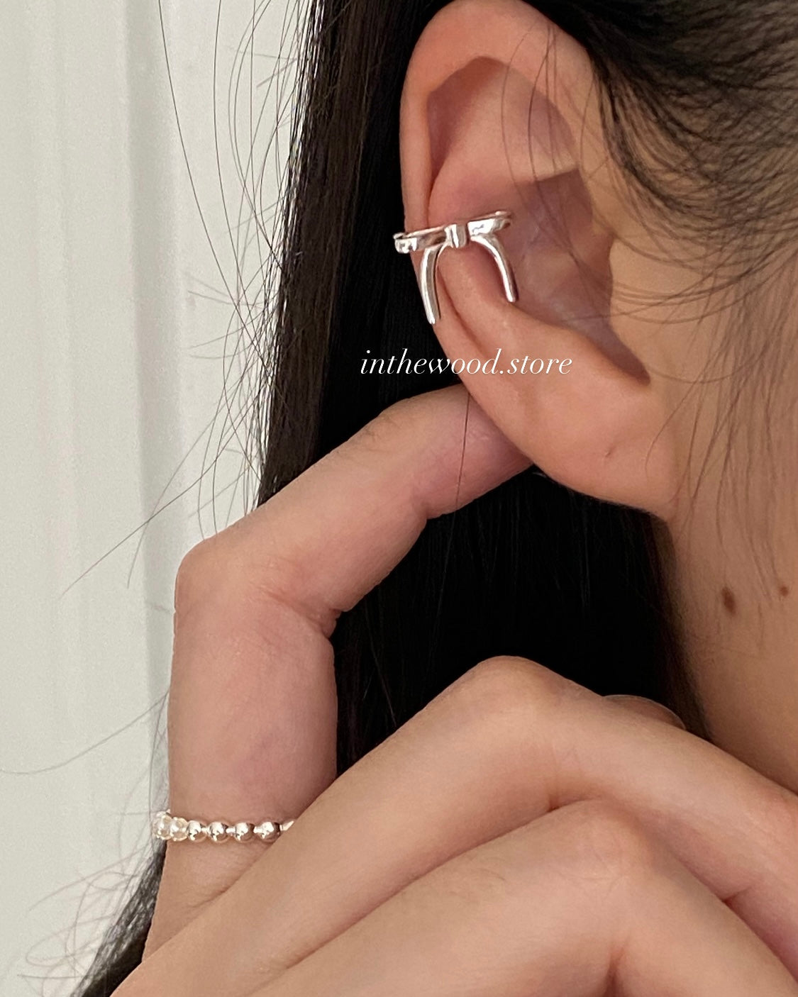 [925silver] Ribbon Ear Cuffs