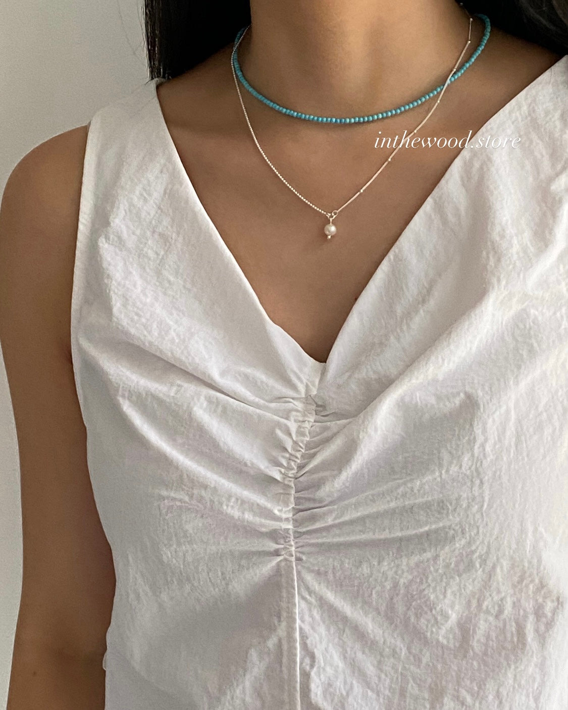 [925silver+Gemstone] Turquoise Necklace