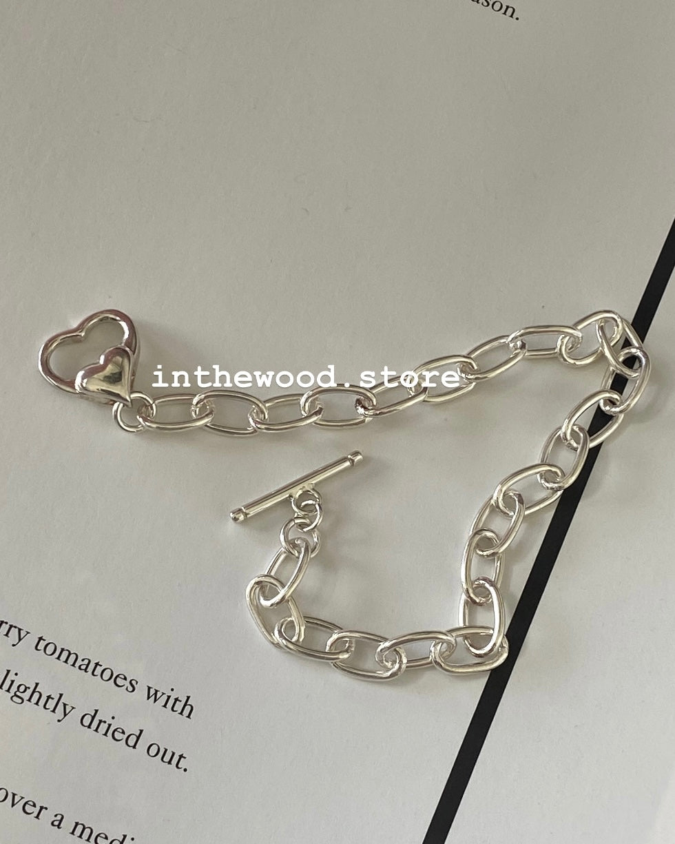 [925silver] Heart Lock Bracelet
