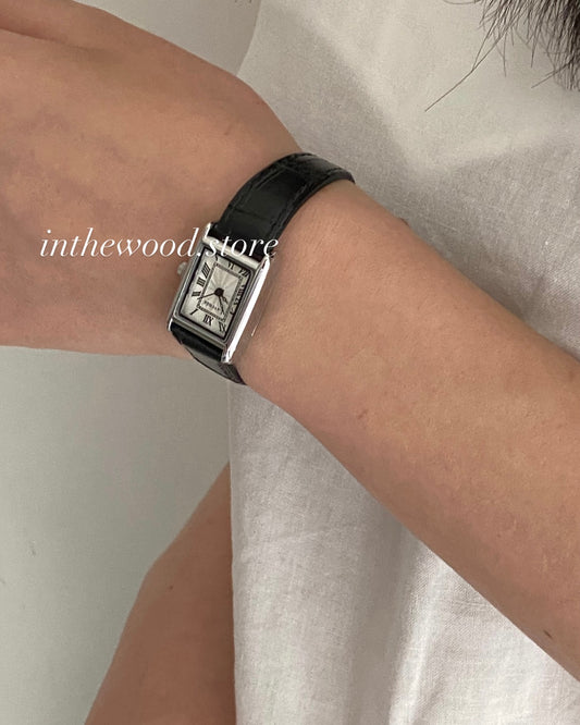 Mini Roma Square Watch-Silver