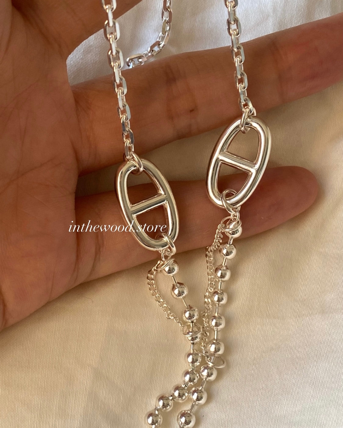 [925silver] Mix Toggle Necklace