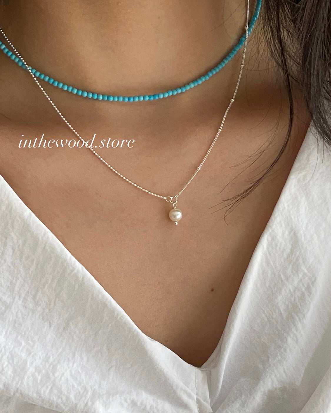 [925silver+Gemstone] Turquoise Necklace