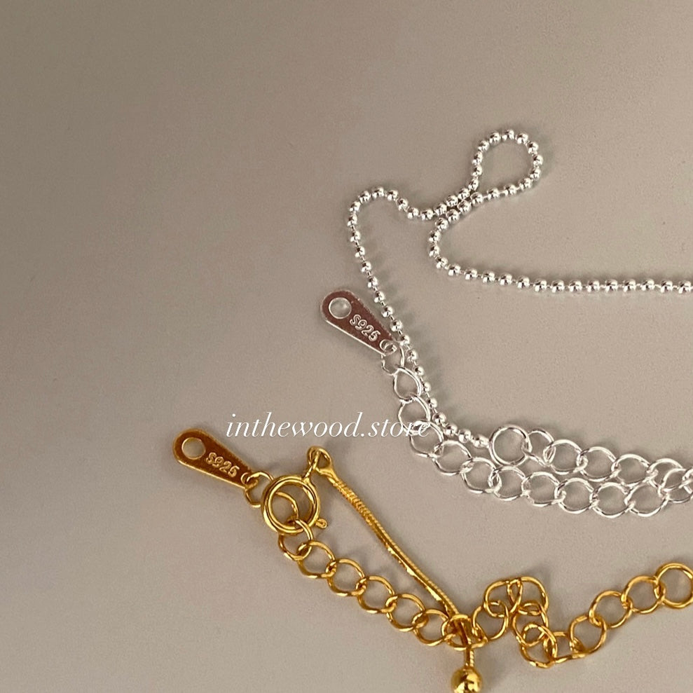 [925silver] Moving Ball Necklace