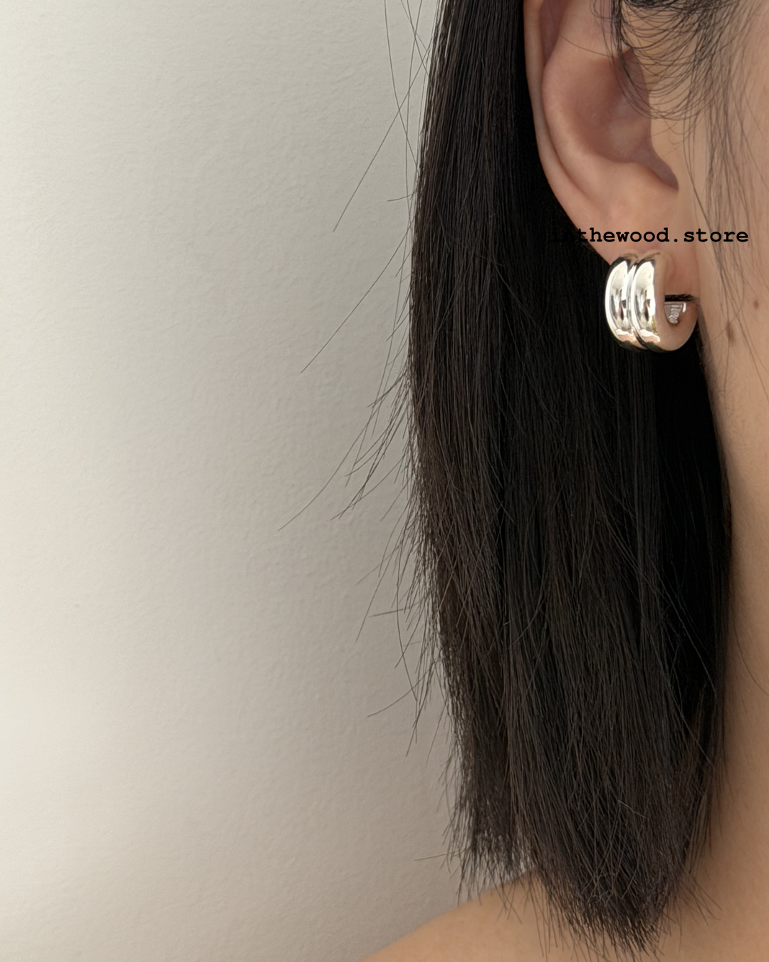 [925silver] Puffy Hoop Earrings