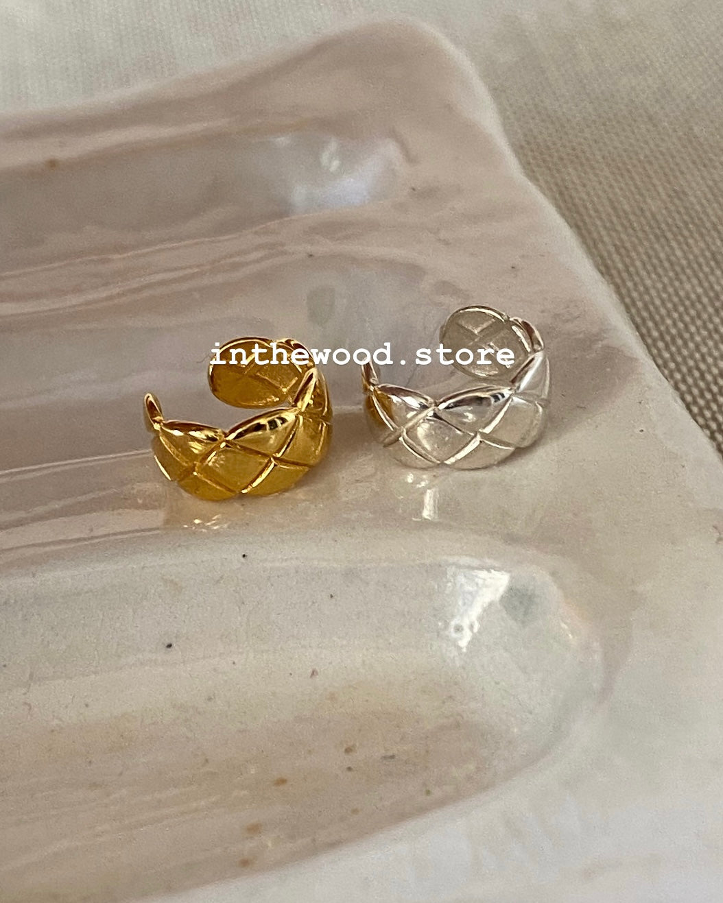 [925silver] Mini Lozenge Ear Cuff