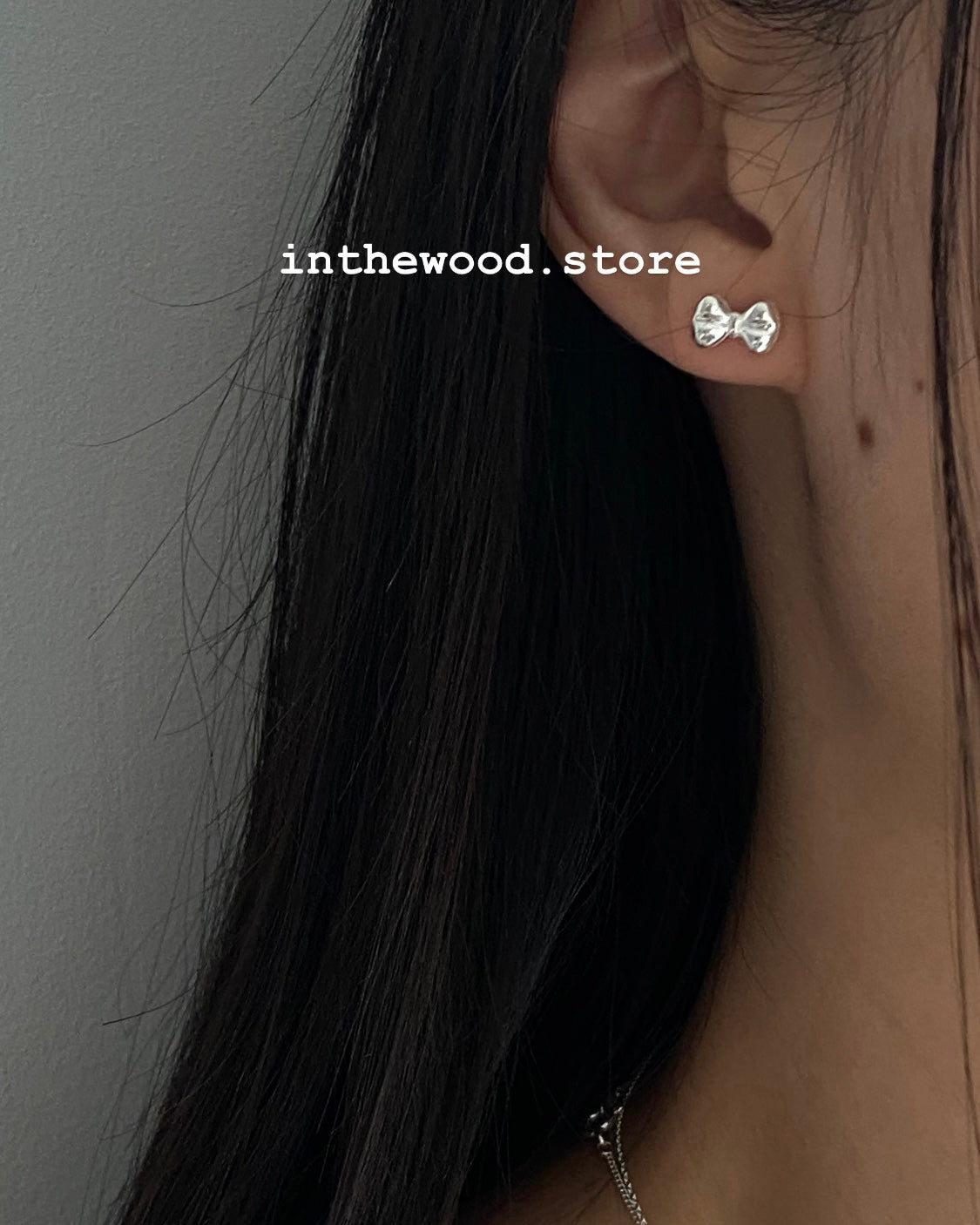 [925silver] Mini Plump Ribbon Earrings