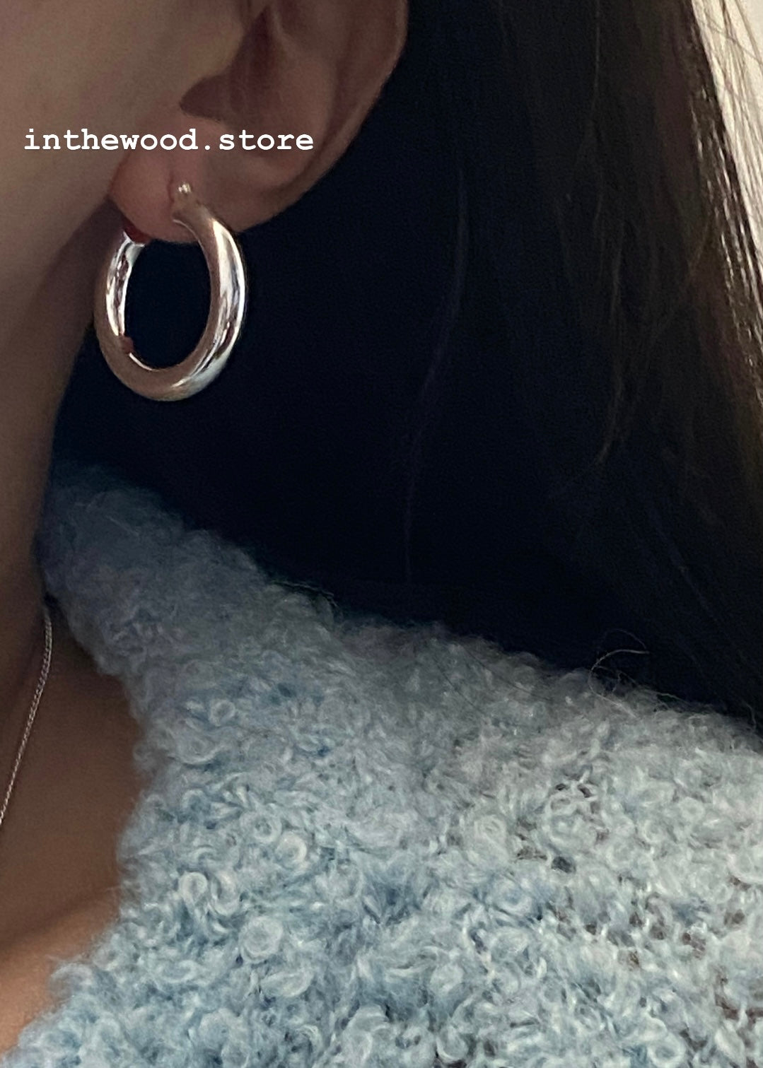 [925silver] Plain Hoop Earrings