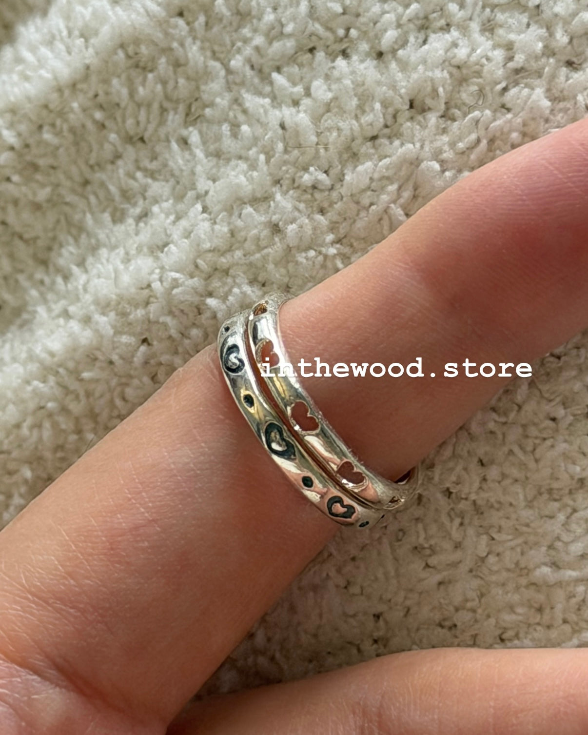 [Handmade 925silver] Mini Heart Hole Ring
