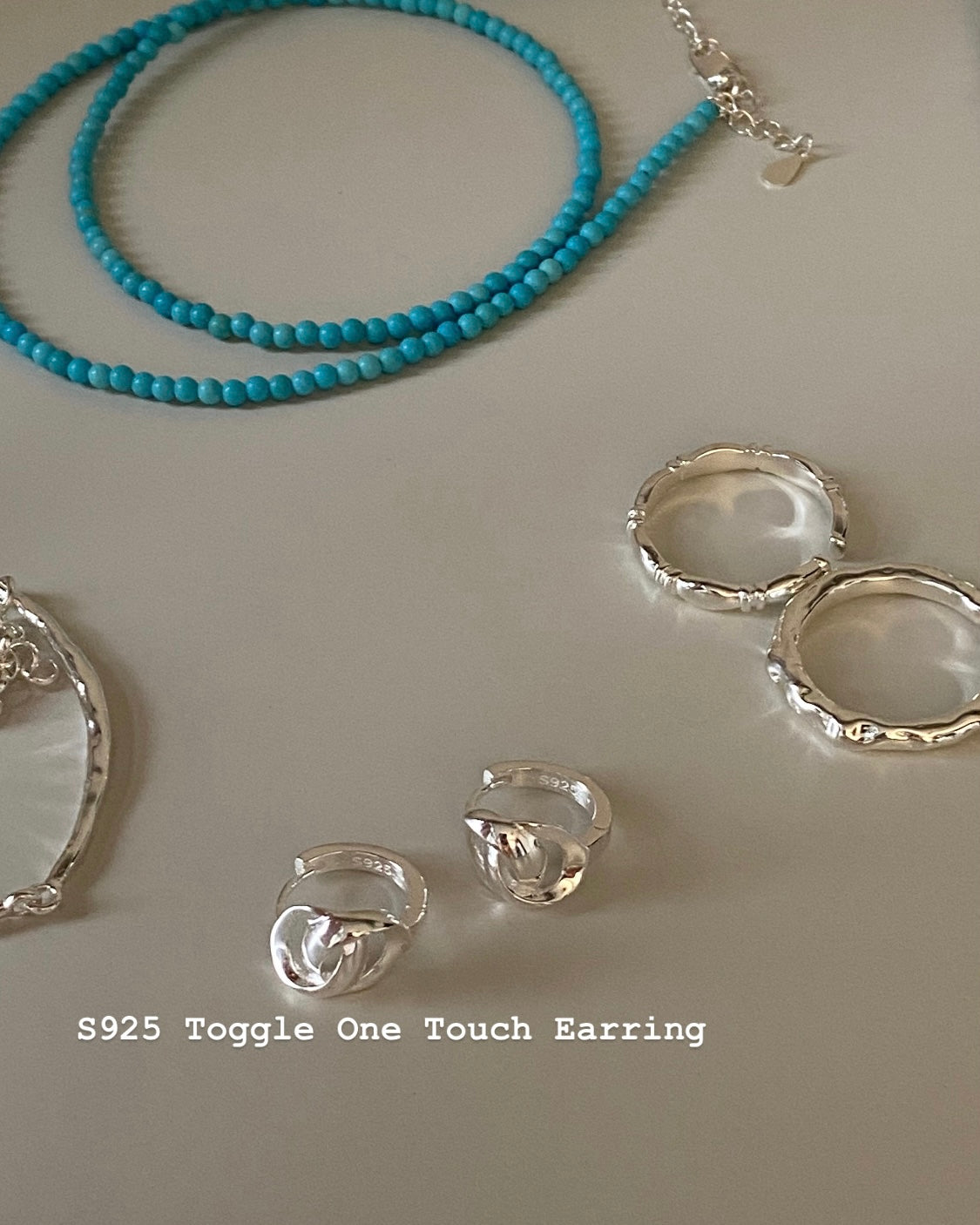 [925silver] Toggle One Touch Earrings