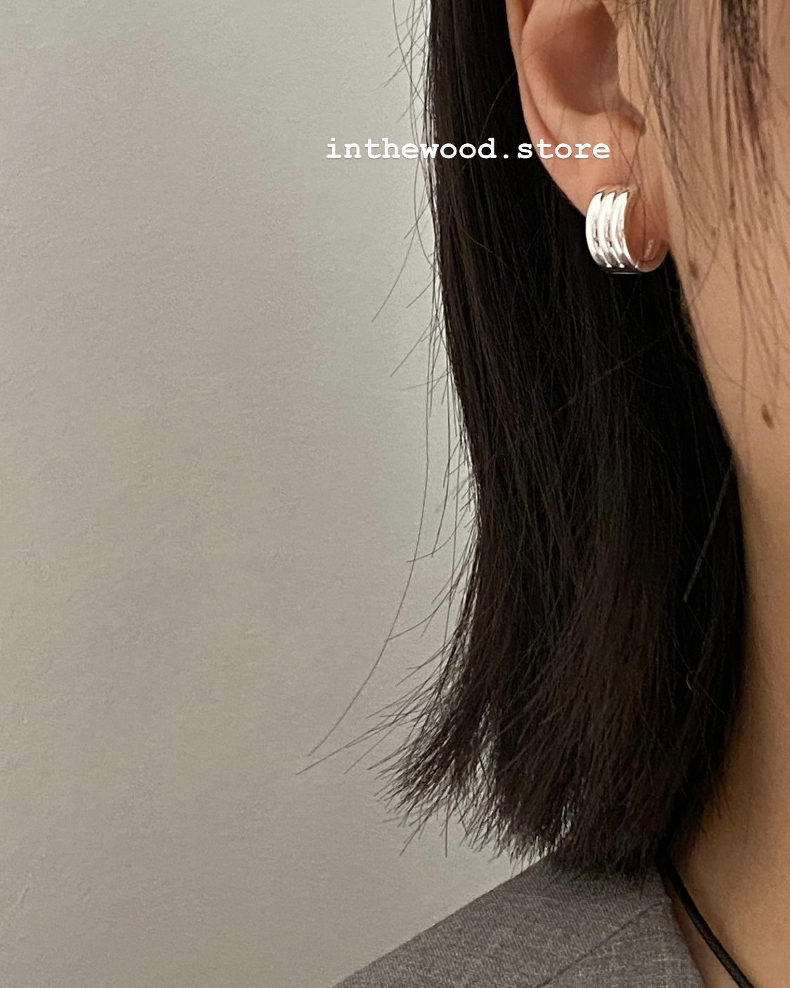 [925silver] Mini Layer One Touch Earrings