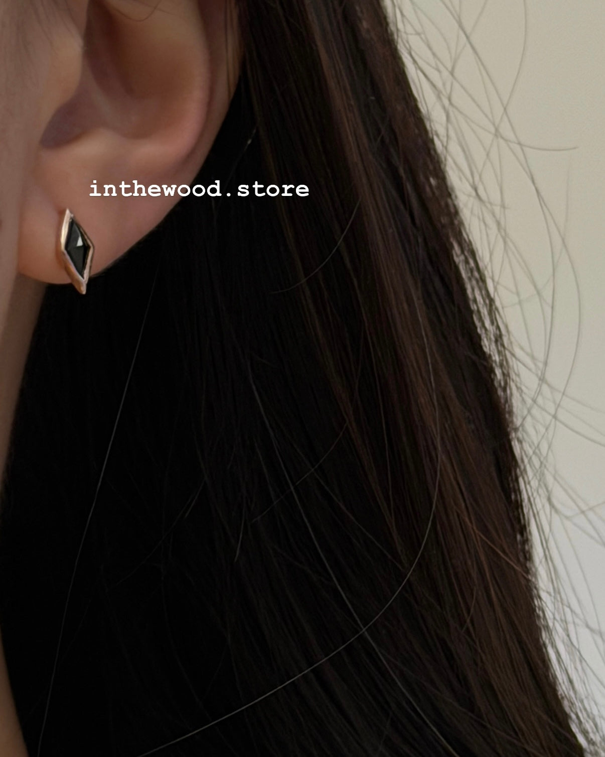 [925silver+Gemstone] Obsidian Earrings